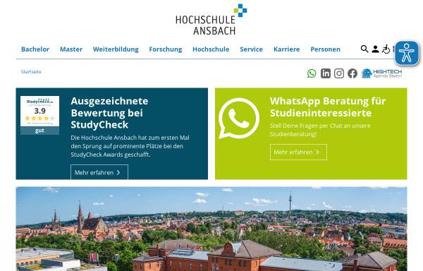 Vorschau von www.hs-ansbach.de, Hochschule Ansbach