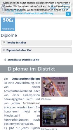 Vorschau der mobilen Webseite www.darc.de, Rheinland-Pfalz-Diplome