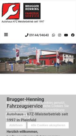 Vorschau der mobilen Webseite www.brugger-henning.de, Brugger-Henning Fahrzeugservice