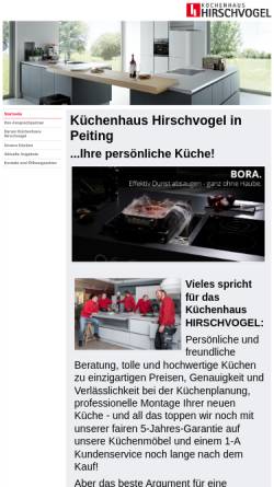 Vorschau der mobilen Webseite www.kuechenhaus-hirschvogel.de, Küchenhaus Hirschvogel