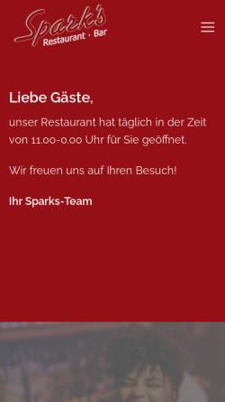 Vorschau der mobilen Webseite www.restaurant-sparks.de, Spark's Restaurant Sportpark Reinbek