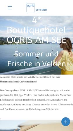 Vorschau der mobilen Webseite www.ogris-am-see.at, Hotel Ogris am See