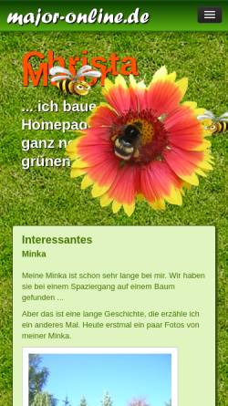 Vorschau der mobilen Webseite christa.major-online.de, Major, Christa