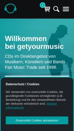Vorschau der mobilen Webseite www.getyourmusic.de, Get your music