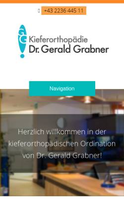 Vorschau der mobilen Webseite www.grabnerzahnspange.at, Dr. Gerald Grabner
