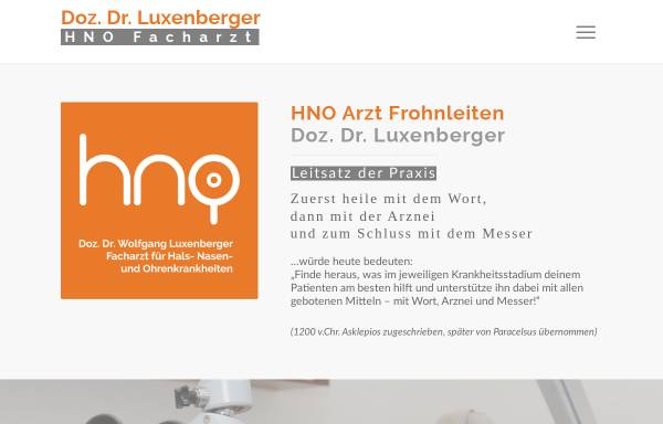 Vorschau von www.hno-luxenberger.at, Luxenberger, Dr. Wolfgang