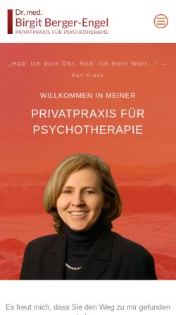 Vorschau der mobilen Webseite berger-engel.de, Berger-Engel, Dr. med. Birgit, Privatpraxis für Psychotherapie