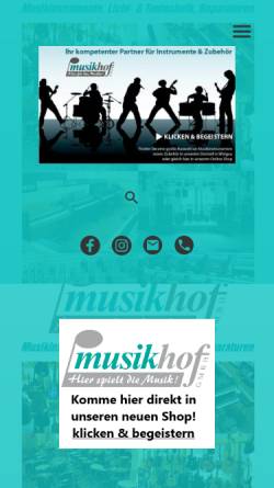 Vorschau der mobilen Webseite www.musikhof.eu, Musikhof Würgau GmbH
