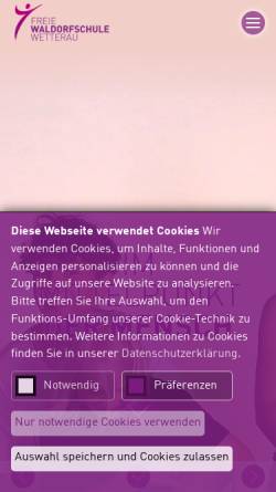 Vorschau der mobilen Webseite www.waldorfschule-wetterau.de, Freie Waldorfschule Wetterau