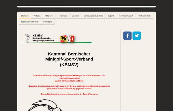 Vorschau von bernminigolf.jimdo.com, Kantonal Bernischer Minigolf Sport-Verband
