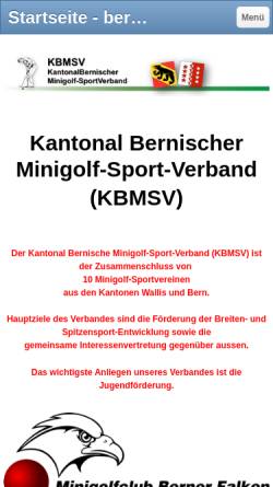 Vorschau der mobilen Webseite bernminigolf.jimdo.com, Kantonal Bernischer Minigolf Sport-Verband