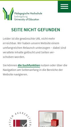 Vorschau der mobilen Webseite www.ph-ludwigsburg.de, Pädagogische Hochschule Ludwigsburg: Kultur- und Medienbildung