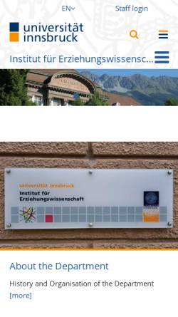 Vorschau der mobilen Webseite www.uibk.ac.at, Universität Innsbruck: Medienpädagogik und Kommunikationskultur