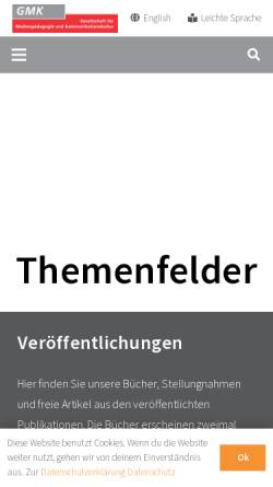 Vorschau der mobilen Webseite www.gmk-net.de, Gesellschaft für Medienpädagogik und Kommunikationskultur e.V. (GMK)