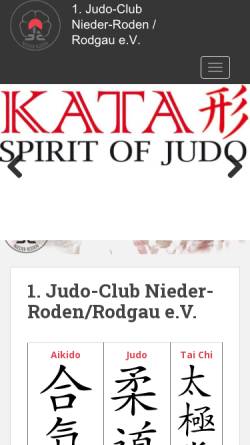 Vorschau der mobilen Webseite www.rodgaujudo.de, 1. Judoclub Nieder-Roden e.V.