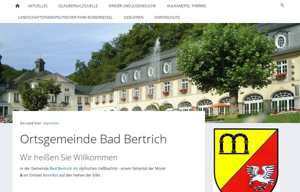 Vorschau von www.ortsgemeinde-bad-bertrich.de, Ortsgemeinde Bad Bertrich