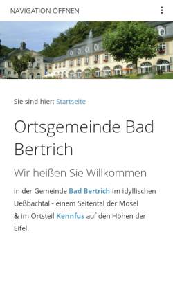Vorschau der mobilen Webseite www.ortsgemeinde-bad-bertrich.de, Ortsgemeinde Bad Bertrich