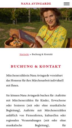 Vorschau der mobilen Webseite www.maerchenfrau.com, Krieg, Nana - Nana Avingarde