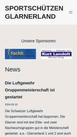 Vorschau der mobilen Webseite www.sportschuetzen-gl.ch, Sportschützen Riedern-Glarus