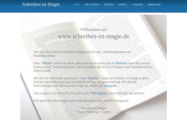 Vorschau von www.schreiben-ist-magie.de, Schreiben ist Magie