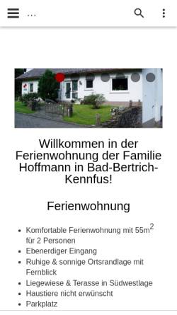 Vorschau der mobilen Webseite www.fewo-hoffmann.kennfus.de, Ferienwohnung Haus Hoffmann