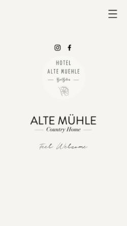 Vorschau der mobilen Webseite www.hotel-altemuehle.de, Hotel Alte Mühle