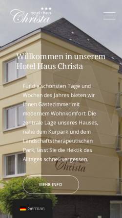 Vorschau der mobilen Webseite hotel-haus-christa.de, Hotel Haus Christa