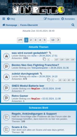 Vorschau der mobilen Webseite forum.ninretro.de, Ninretro