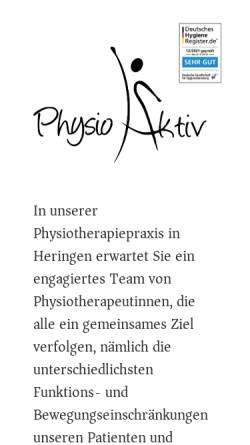 Vorschau der mobilen Webseite www.physioaktiv-möller.de, Physio Aktiv Nicola Möller