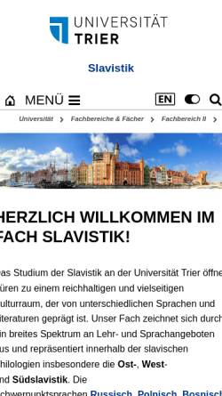 Vorschau der mobilen Webseite www.uni-trier.de, Universität Trier - Fachbereich Slavistik