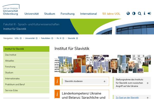 Vorschau von www.slavistik.uni-oldenburg.de, Carl von Ossietzky Universität Oldenburg - Institut für Slavistik