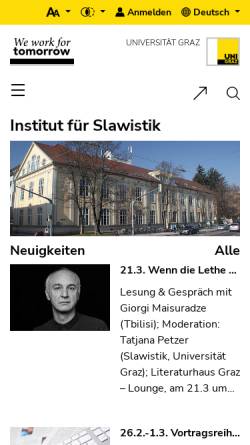 Vorschau der mobilen Webseite slawistik.uni-graz.at, Karl-Franzens-Universität Graz - Institut für Slawistik