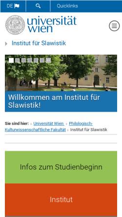 Vorschau der mobilen Webseite slawistik.univie.ac.at, Universität Wien - Institut für Slawistik