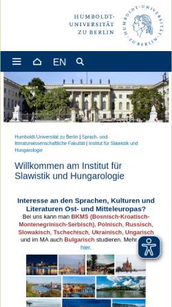 Vorschau der mobilen Webseite www.slawistik.hu-berlin.de, Humboldt-Universität zu Berlin - Institut für Slawistik