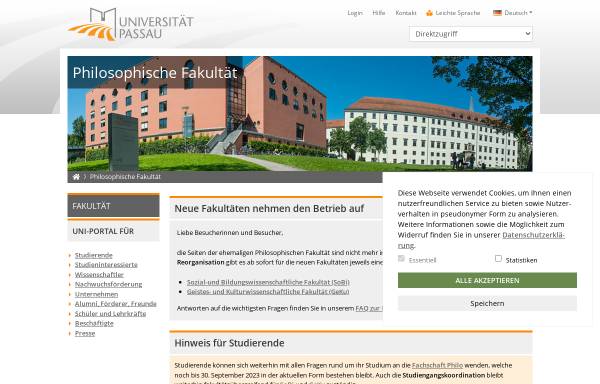 Vorschau von www.phil.uni-passau.de, Universität Passau - Lehrstuhl für Slavische Literaturen und Kulturen