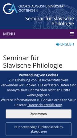 Vorschau der mobilen Webseite www.uni-goettingen.de, Seminar für Slavische Philologie