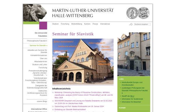 Vorschau von www.slavistik.uni-halle.de, Seminar für Slavistik