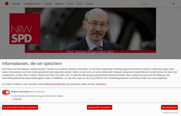 Vorschau von www.rainer-bovermann.de, Bovermann, Prof. Dr. Rainer (MdL)