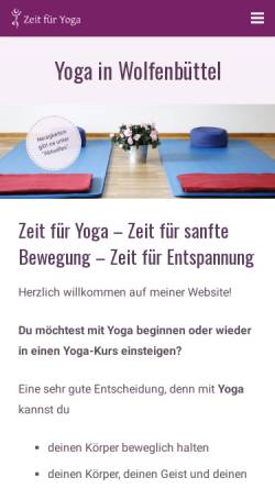 Vorschau der mobilen Webseite www.yoga-in-wolfenbuettel.de, Martina Barton