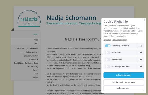 Vorschau von www.tierpsychologie-schomann.de, Tierpsychologie Nadja Schomann Reinbek