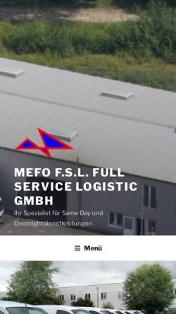 Vorschau der mobilen Webseite mefo-hagen.de, MeFo F.S.L. Full Service Logistic GmbH