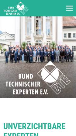 Vorschau der mobilen Webseite www.bte-ev.de, Bund Technischer Experten - BTE e.V.
