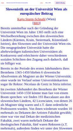 Vorschau der mobilen Webseite www.inst.at, Slowenistik an der Universität Wien als europäischer Beitrag