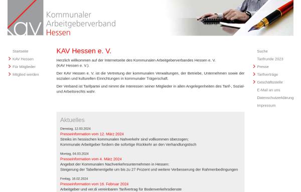 Vorschau von www.kav-hessen.de, Kommunaler Arbeitgeberverband Hessen e.V.