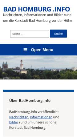 Vorschau der mobilen Webseite www.badhomburg.info, Bad Homburg vor der Höhe