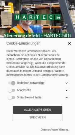 Vorschau der mobilen Webseite www.hartec-antriebstechnik.de, Hartec Hardwaretechnik GmbH
