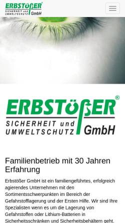 Vorschau der mobilen Webseite www.erbs.de, Erbstößer GmbH