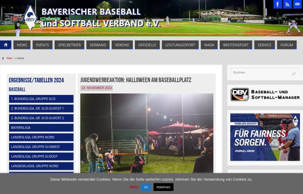 Vorschau von www.bbsv.de, Bayerischer Baseball und Softball Verband e.V: