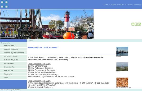 Vorschau von www.allesvommeer.de, Alles vom Meer