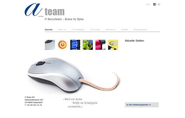 Vorschau von www.ateam.ch, IT Recruitment - A Team AG